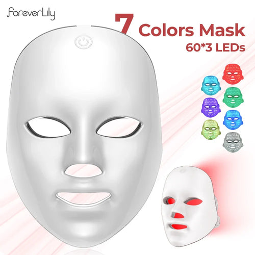 Masque LED Halo porté sur le visage - luminothérapie 7 couleurs pour peau éclatante avant les fêtes